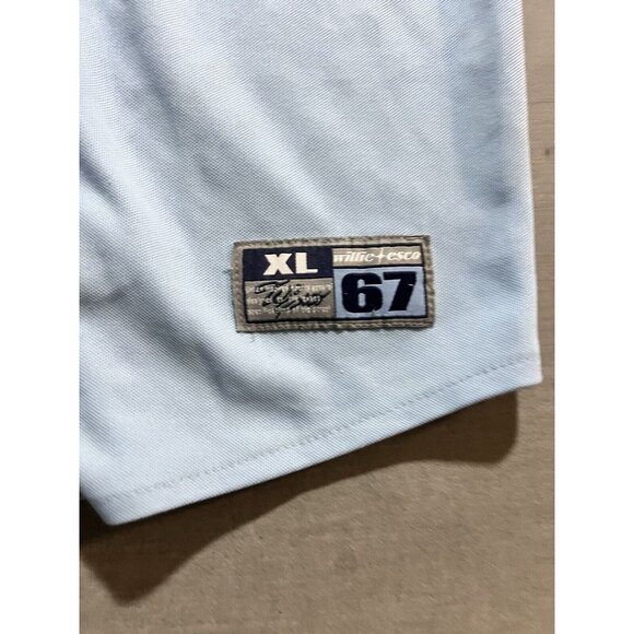 Vintage Willie Esco Baseball‎ Jersey Mens Large Blue Button Sewn Short Sleeve. - Picture 2 of 13
